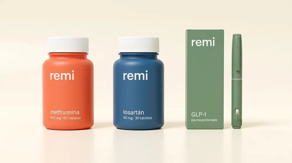 Medicamentos Remi: metformina, losartán y GLP-1
